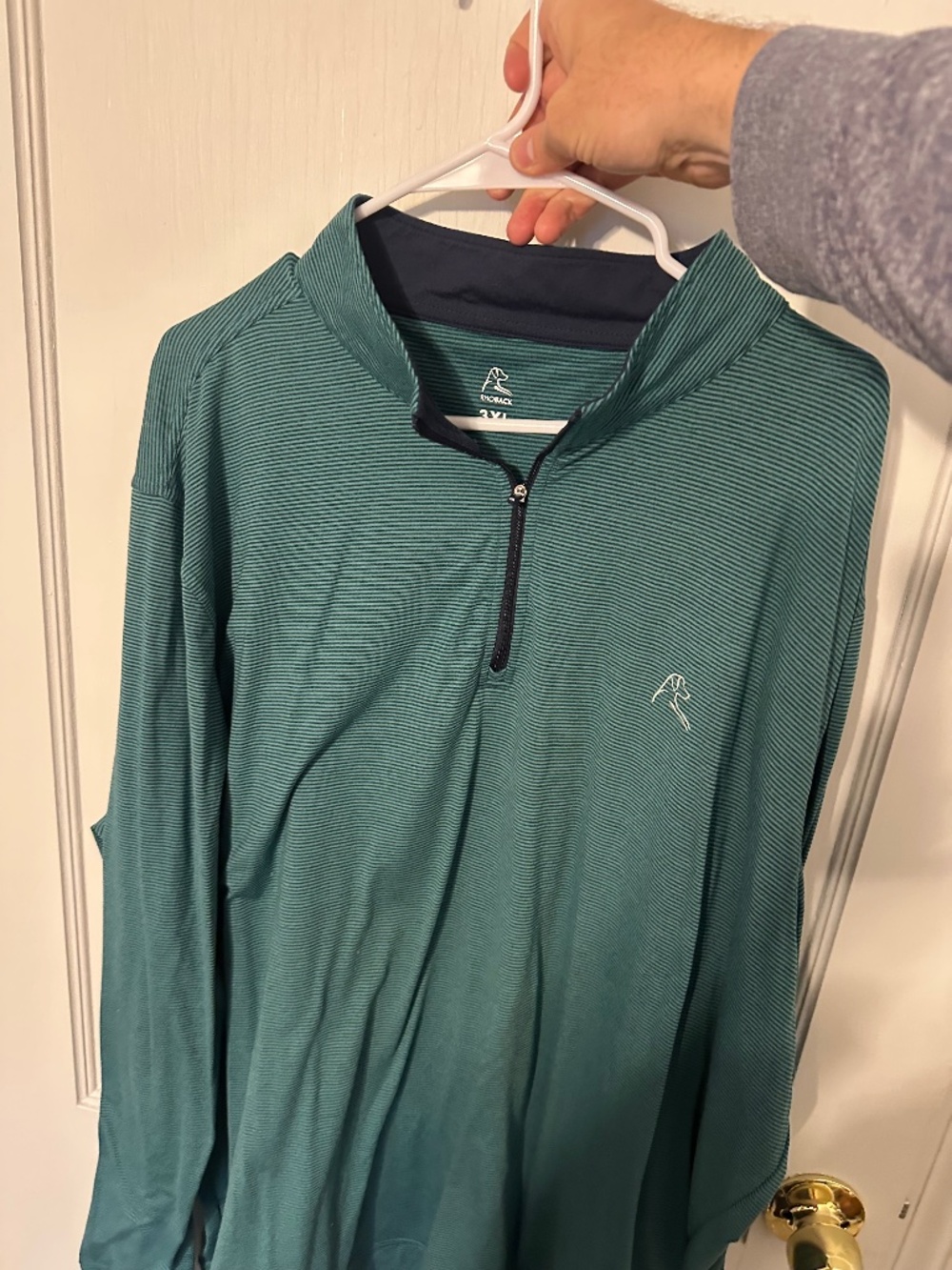 Rhoback 3xl quarter zip green and blue